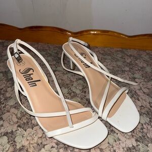 SHEIN Elegant White Strappy Heels